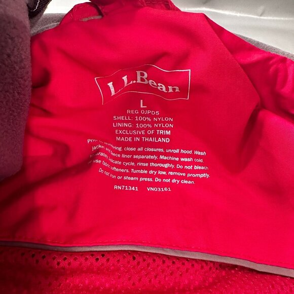 LL Bean 3 In 1 Sweater Coat Mens Removable Fleece Jacket Raincoat Hoodie Zip - Picture 14 of 16